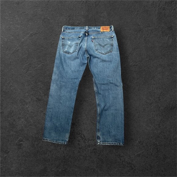 Levis Mens 505 Classic Stone Wash Jeans 34x30 - Picture 6 of 11